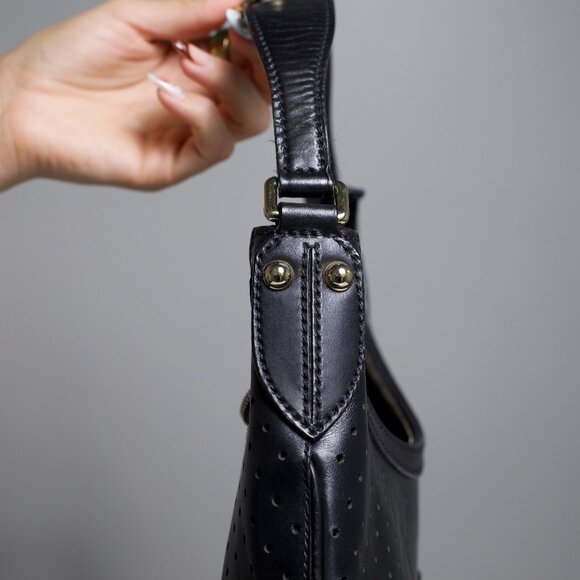 Gucci Black Perforated Leather Reins Hobo Bag (Tom Ford Era) - Picture 10 of 16